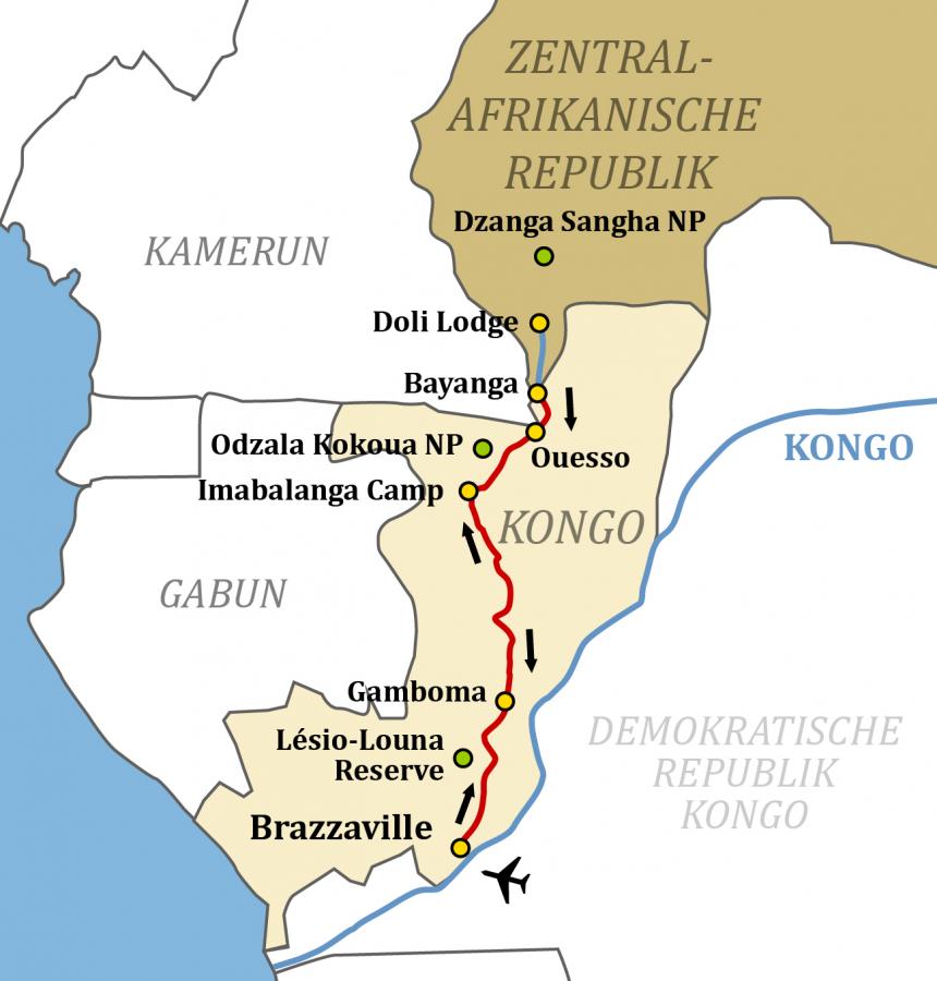 Bwana Angola Karte Congo-Car Spezialtour