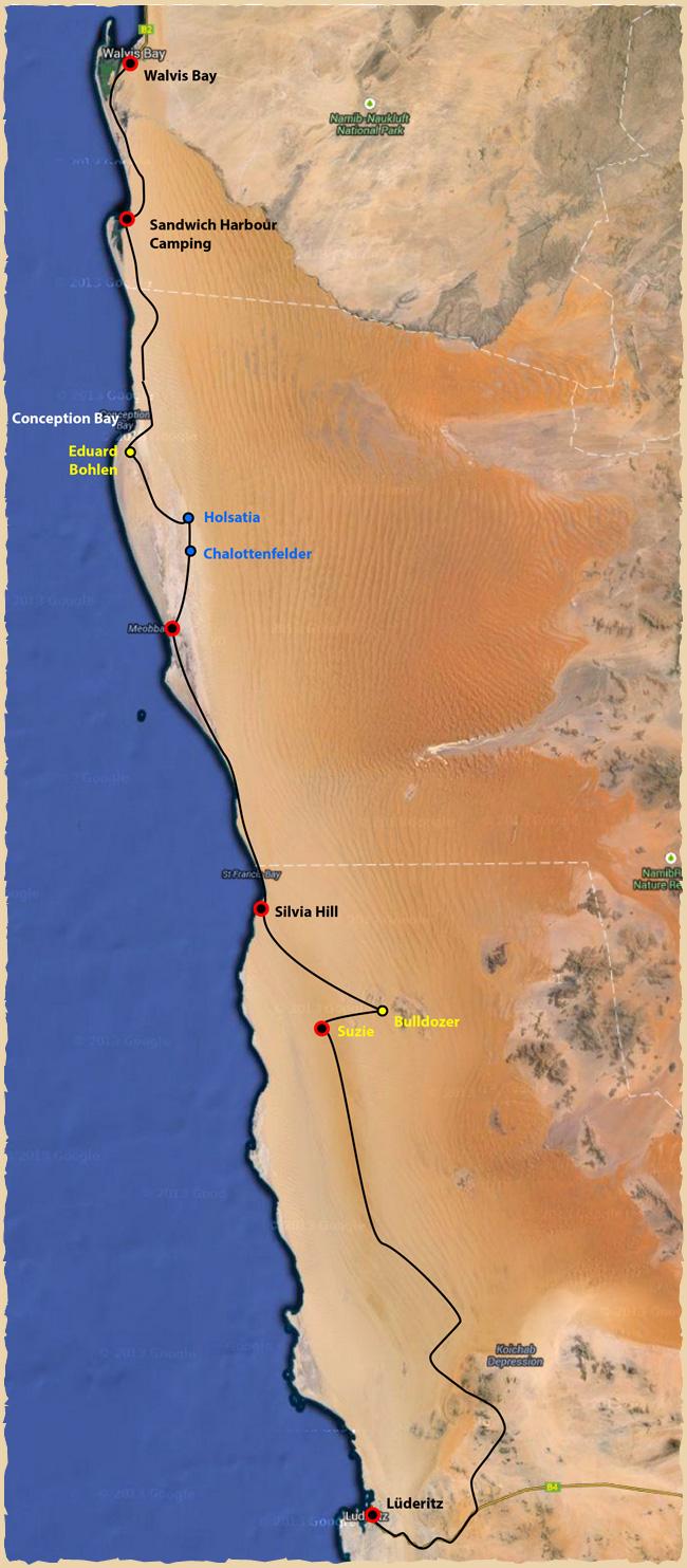 Lüderitz Walvis-Bay Karte